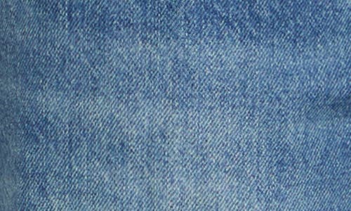 Victoria Beckham Wide-leg Distressed Denim Jeans With Logo Patch In Vintage Indigo