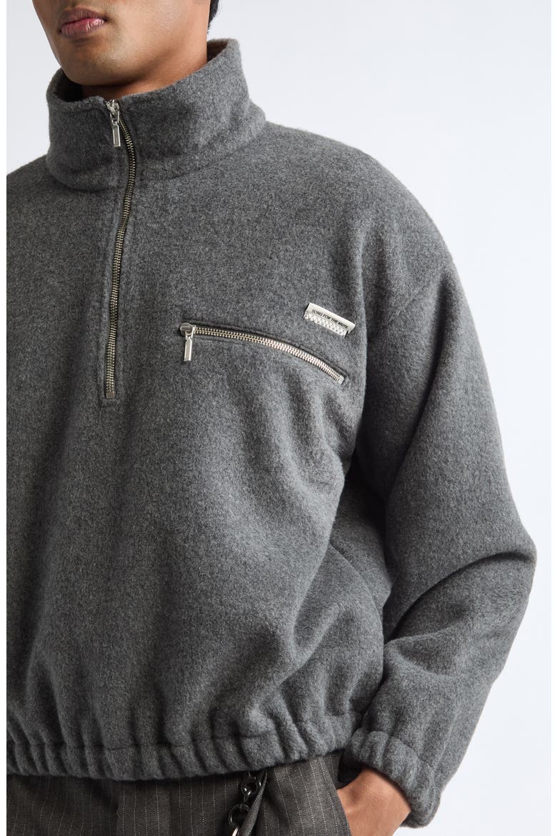 Oversize Half Zip Pullover, Alternate, color, CHARCOAL