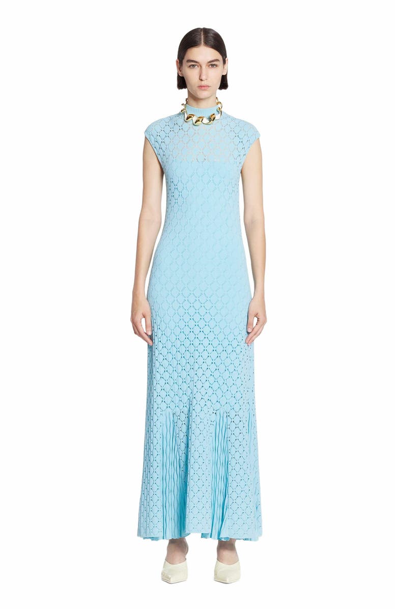 Lanvin LONG DRESS IN LACE EFFECT KNIT, Main, color, 