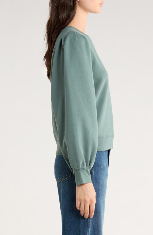 Rails Tiffany Puff Sleeve Cotton Fleece Sweatshirt In Green