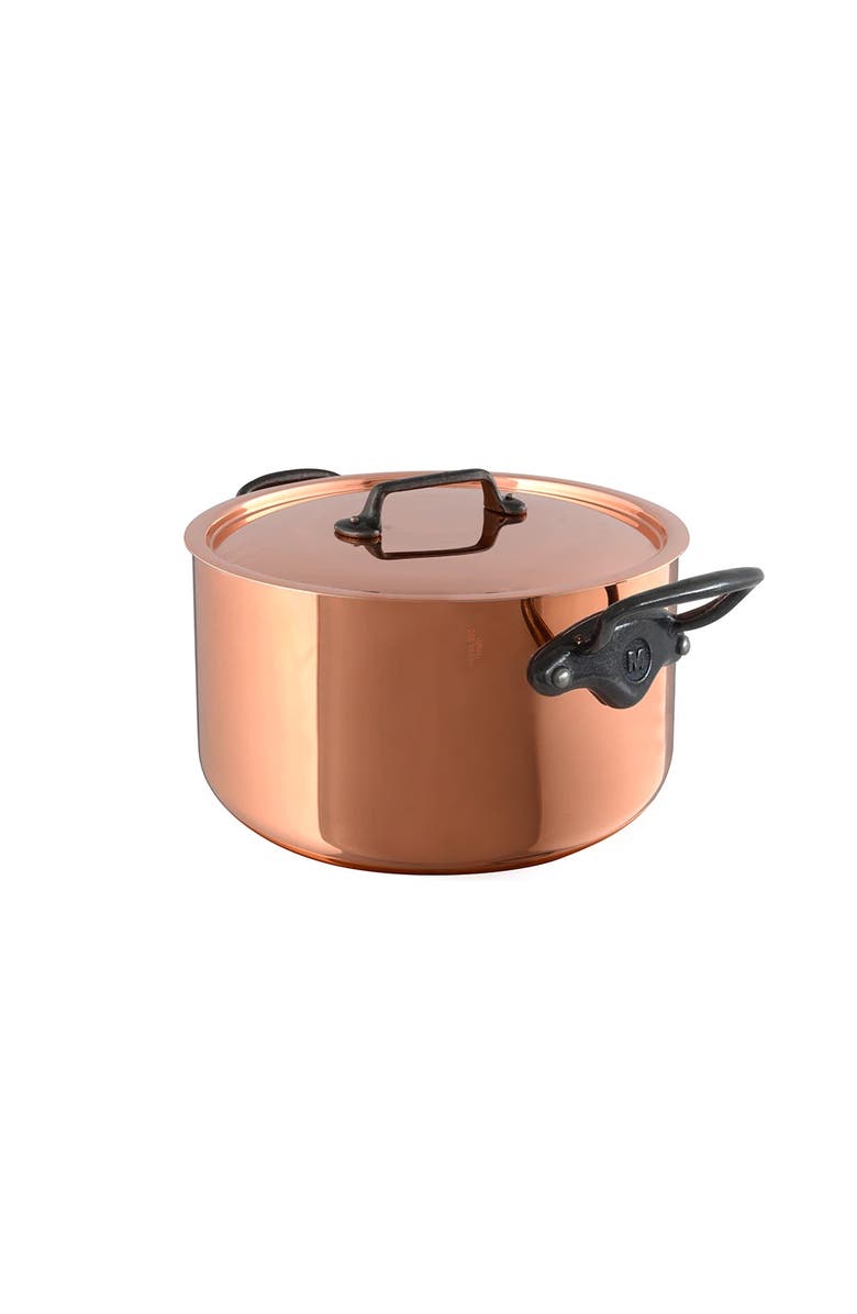 Mauviel M'150 Ci 6.4 Quart Stewpan With Lid, Cast Iron Handle, 9.4-Inch, Main, color,