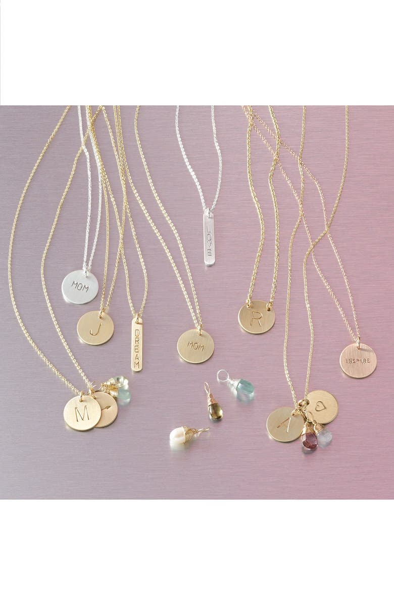 Nashelle Sterling Silver Initial Disc Necklace, Alternate, color, Sterling Silver A