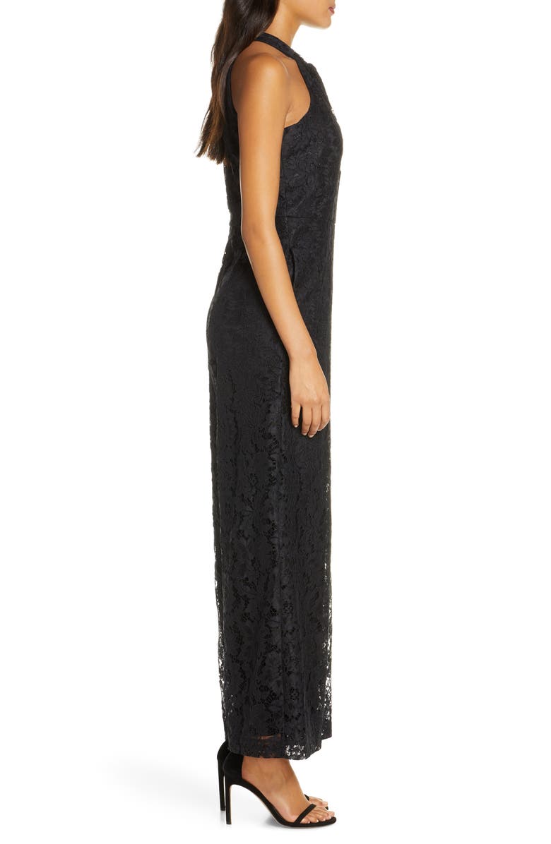 Julia Jordan Wide Leg Lace Halter Jumpsuit, Alternate, color,