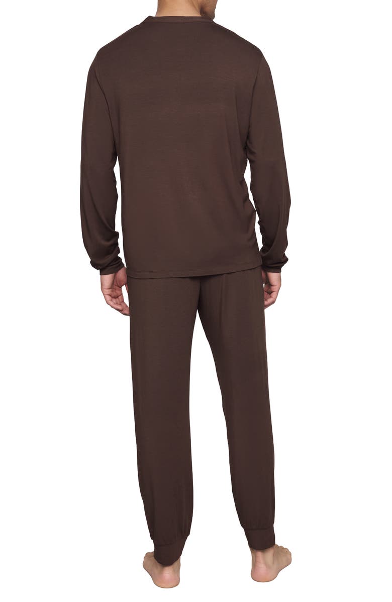 Eberjey Henry Jersey Pajamas, Alternate, color, Chocolate