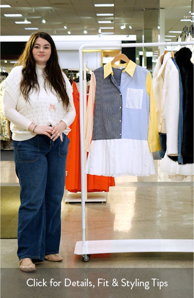 Colorblock Long Sleeve Shirtdress, sales video thumbnail