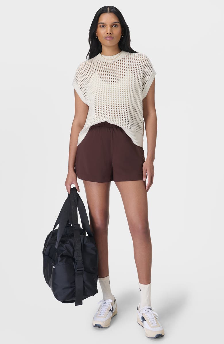 Sweaty Betty Tides High Whipstitch Open Knit Sweater, Alternate, color, Lily White