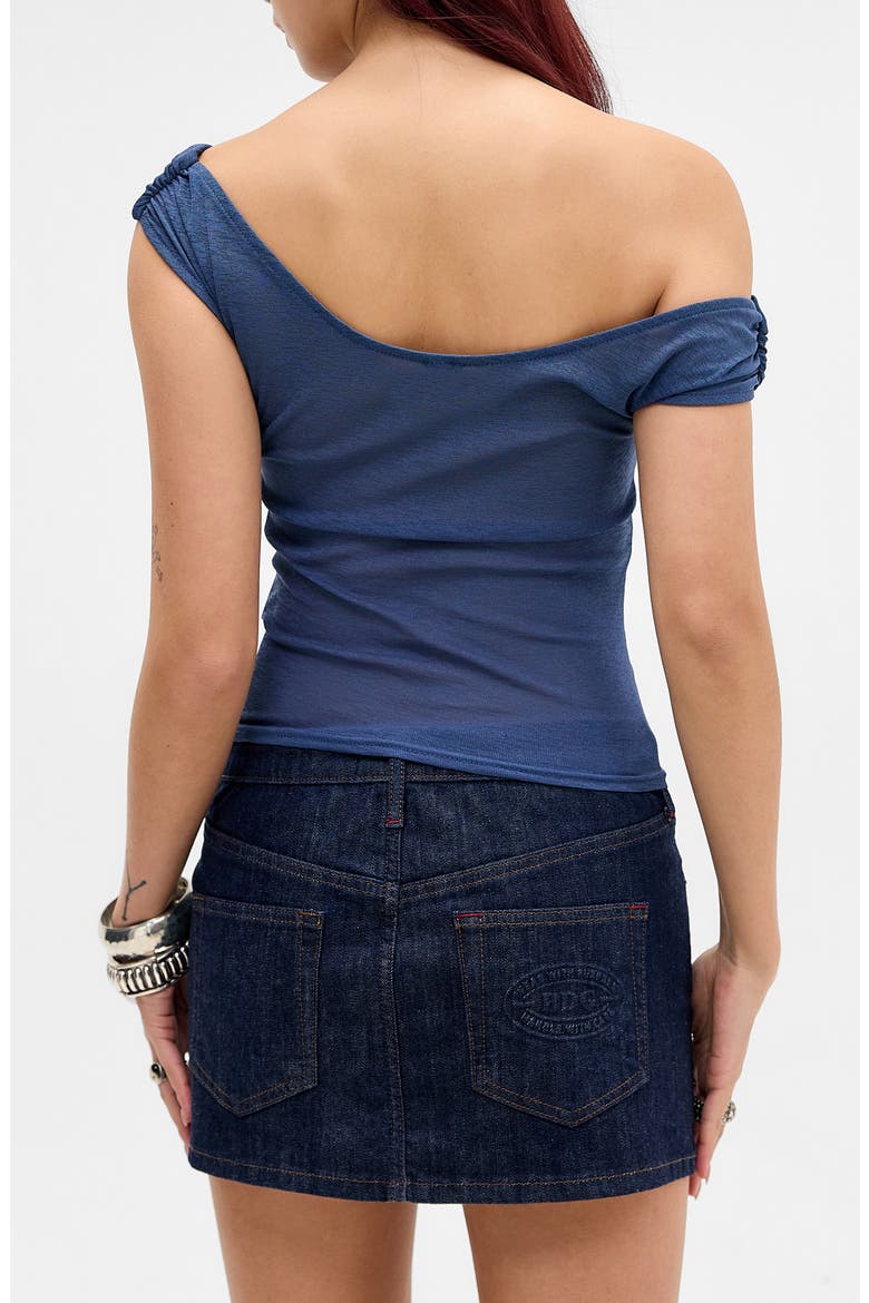 Fia Off the Shoulder Crop Top, Alternate, color, DARK BLUE