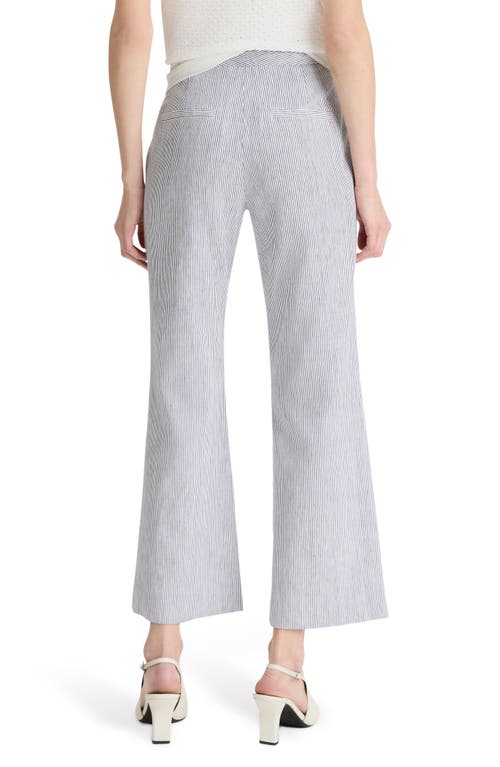 Vince Ticking Stripe Crop Flare Linen & Cotton Pants