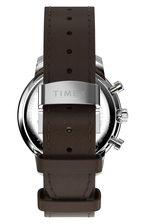 Timex ® Waterbury Metropolitan Chronograph Leather Strap Watch, 41mm In Brown