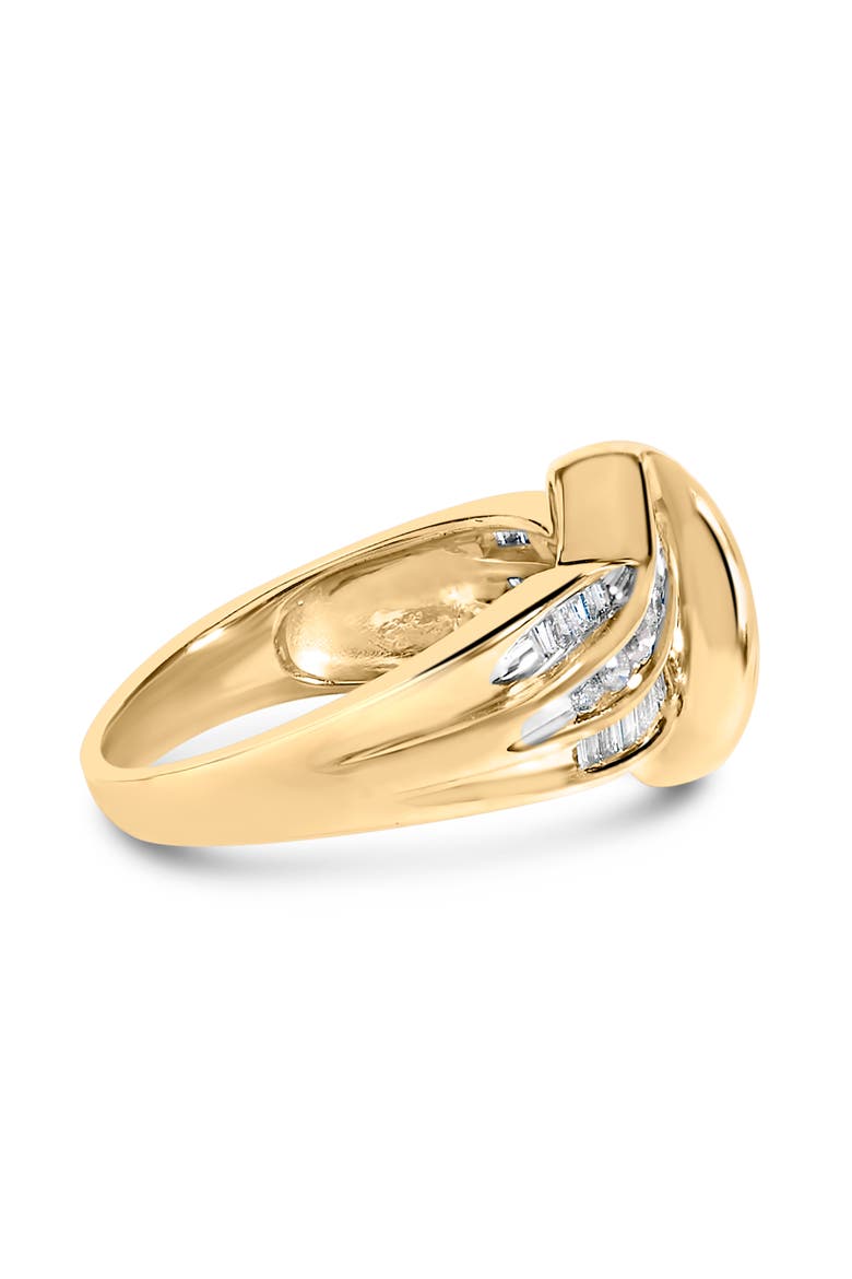 10K Yellow Gold 3/4 Cttw Diamond Double Shank Bypass Ring, Alternate, color, Yellow Gold