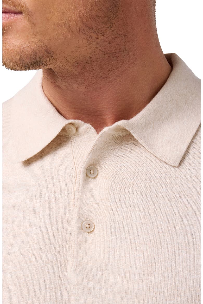 Ashe Cotton Blend Performance Sweater Polo, Alternate, color, OAT HEATHER