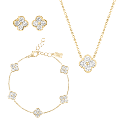 Solanales Crystal Linear Link Drop Earrings