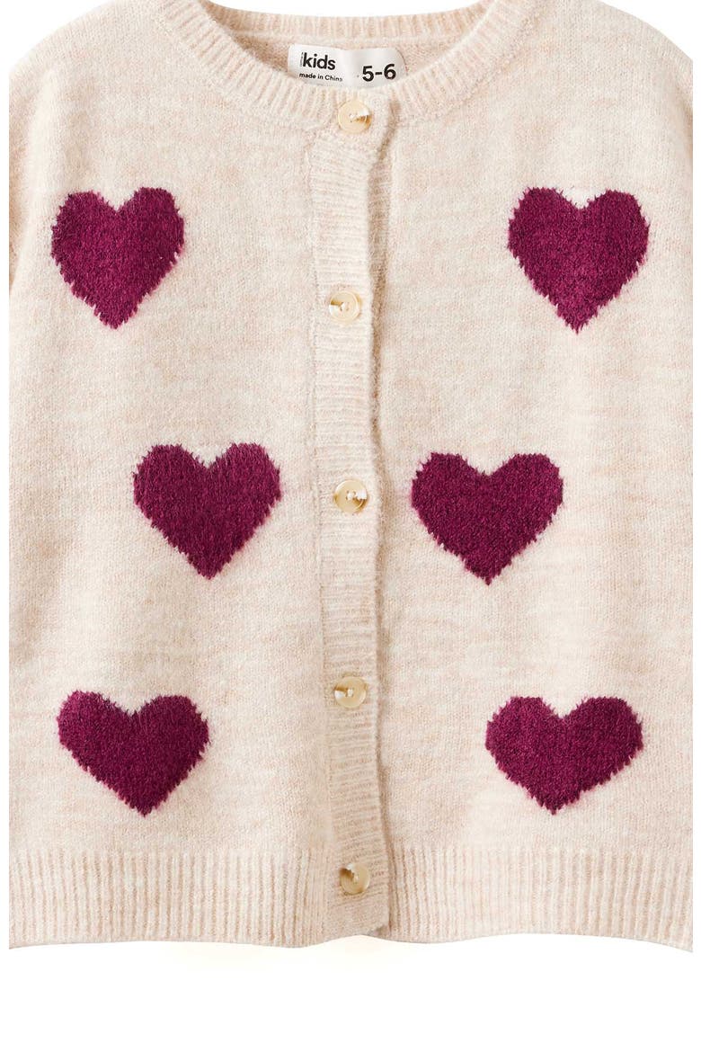 Kid's Cosi Knit Cardigan, Alternate, color, Oatmeal Marle Heart