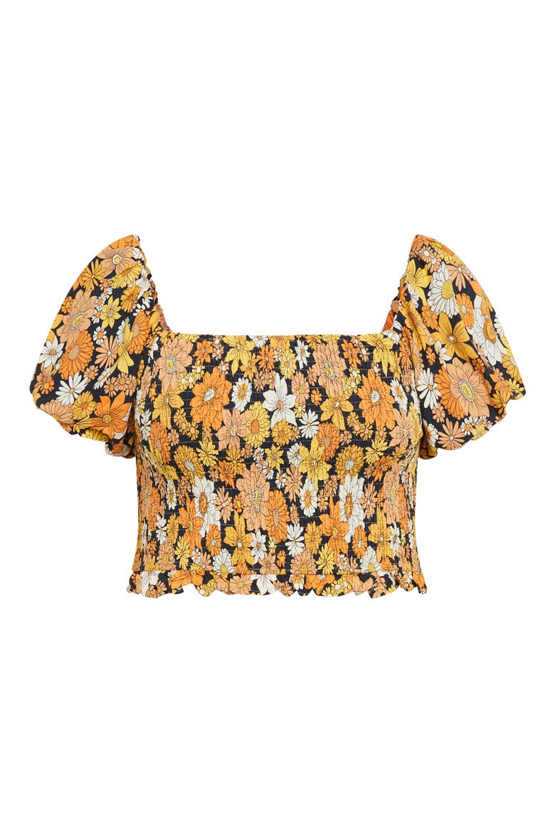 Naomi Smocked Off the Shoulder Top, Alternate, color, SUNSHINE HIPPIE CHIC