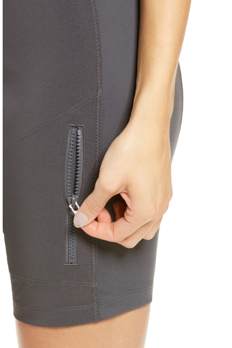 High Waist Hybrid Bike Shorts, Alternate, color, GREY FORGED