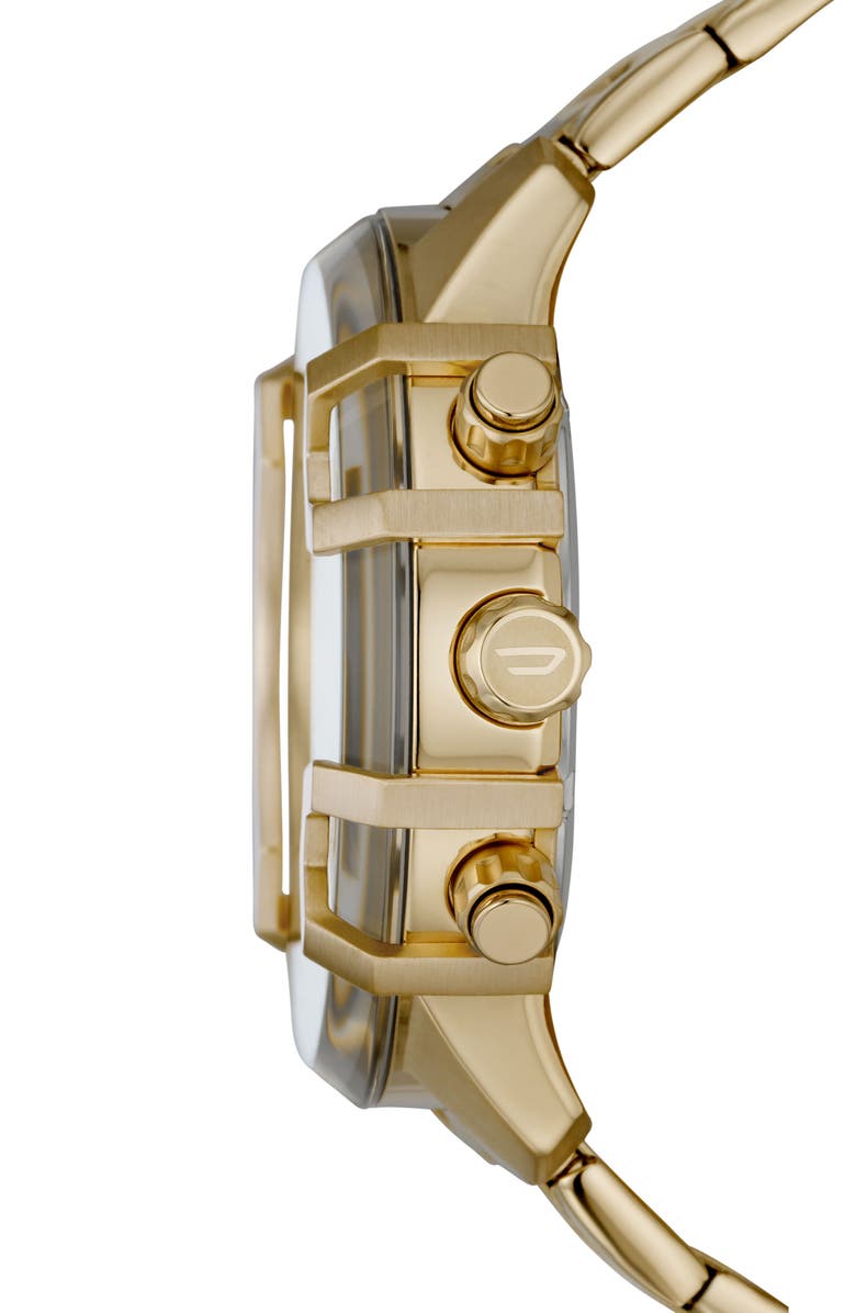 DIESEL<sup>®</sup> Griffed Chronograph Bracelet Watch, 48mm, Alternate, color, Gold