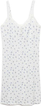 MANGO Floral Lace Trim Nightgown