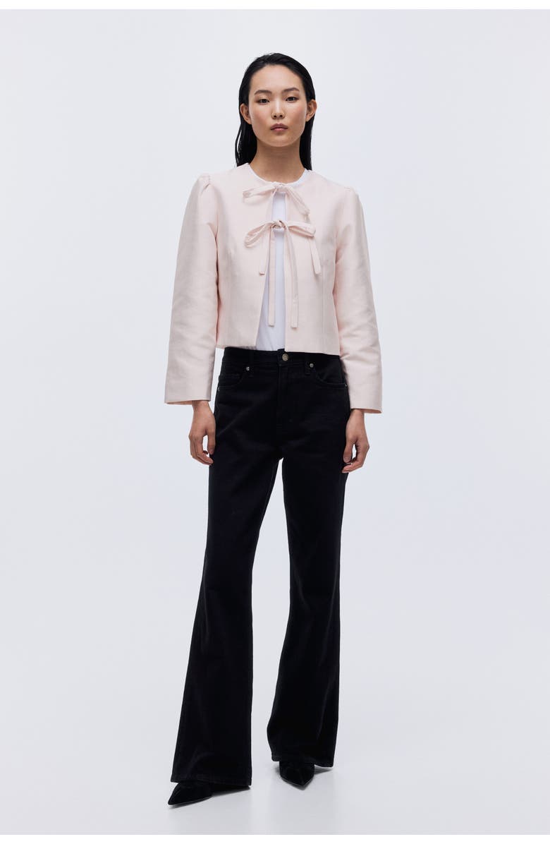 H&M Tie-front Jacket, Alternate, color, Powder Pink