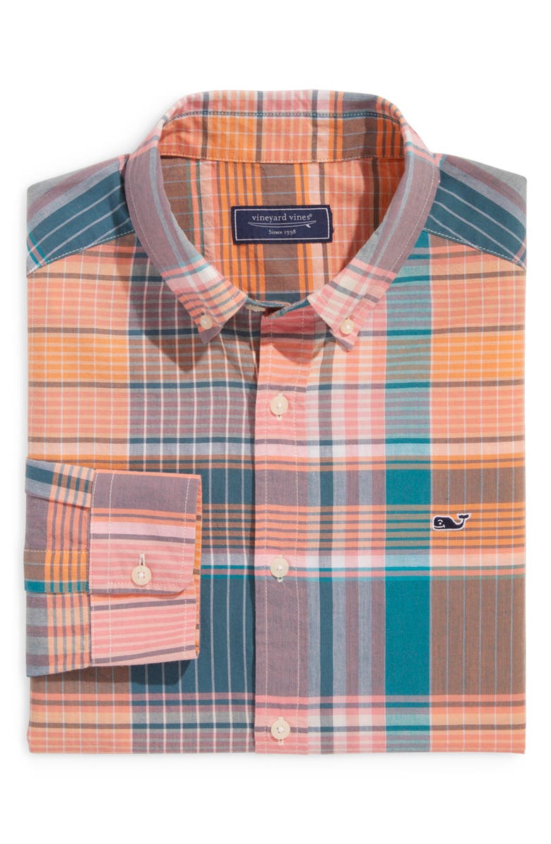 vineyard vines Madra Plaid Cotton Button-Down Shirt, Alternate, color, 