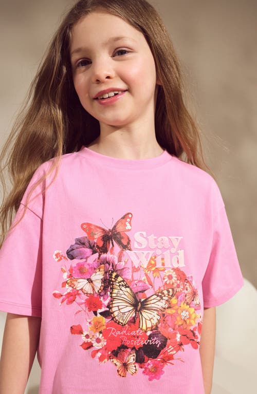 Next Kids' Stay Wild Oversize Graphic T-shirt & Stripe Drawstring Shorts Set
