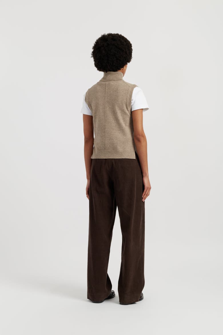 Wool-cashmere High-neck Tank, Alternate, color, Warm Oatmeal