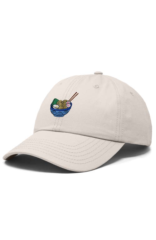 Dalix Noodles Embroidered Casual Cap In Beige