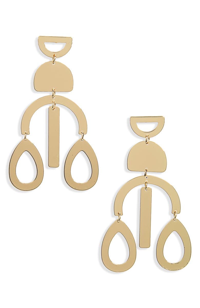 BP. Geometric Drop Earrings, Main, color, 