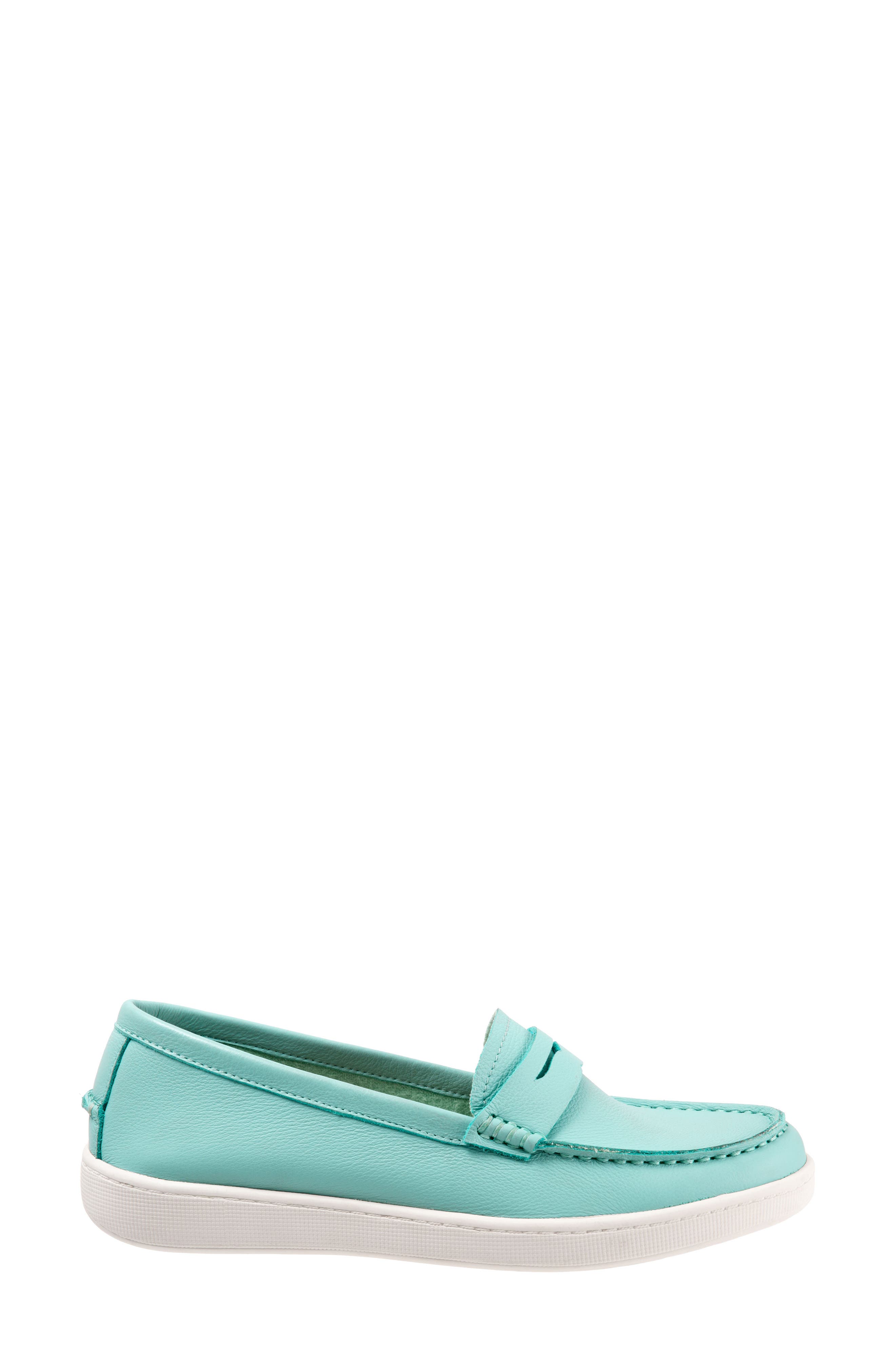 Dina Loafer, Alternate, color, AQUA LEATHER