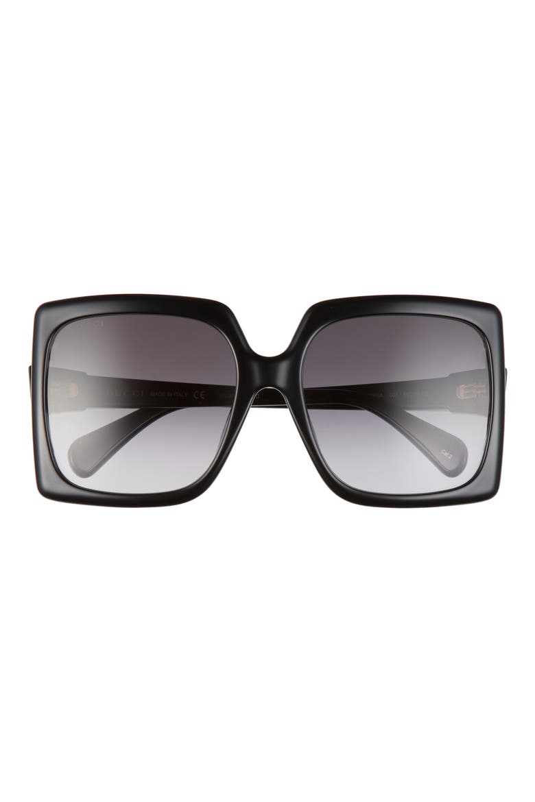59mm Gradient Square Sunglasses, Main, color, BLACK/ GREY GRADIENT