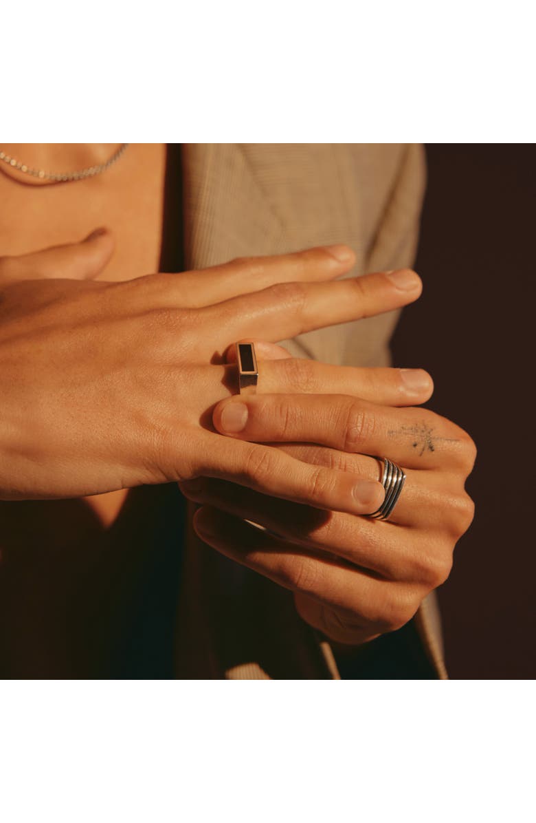 LOUPN Rectangle Black Onyx Ring, Alternate, color, Silver
