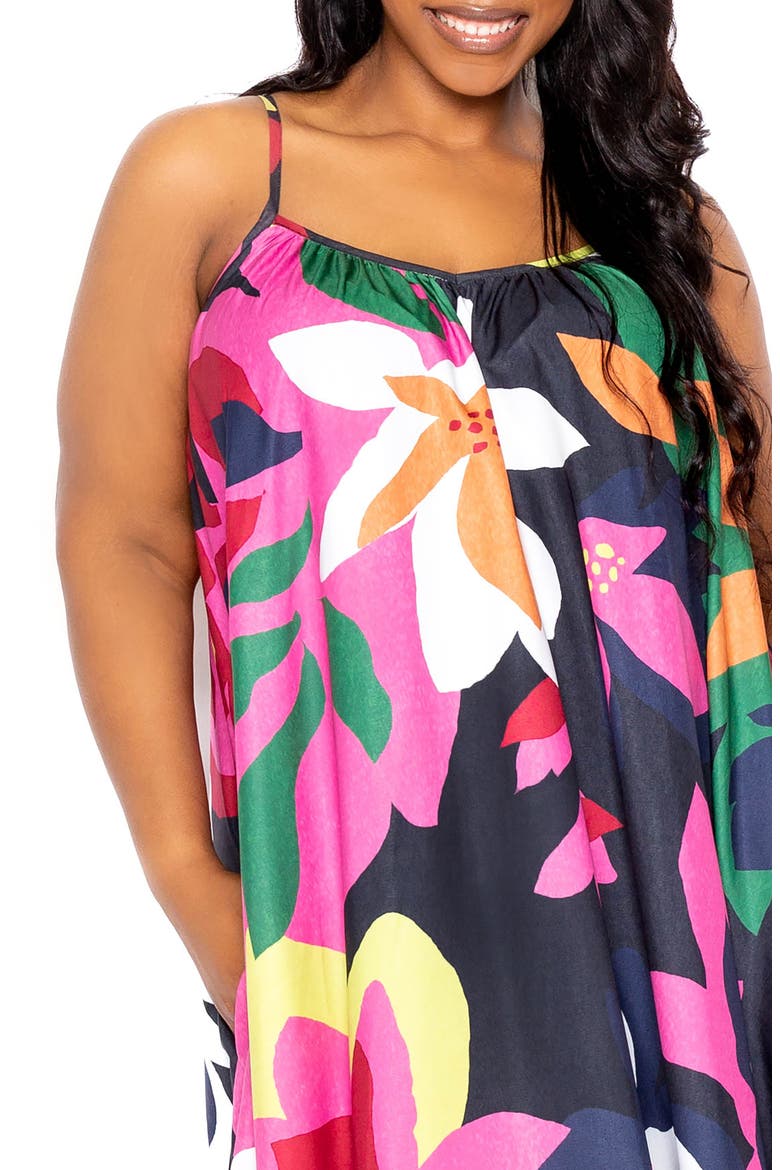 Floral Maxi Dress, Alternate, color, BLACK FLORAL