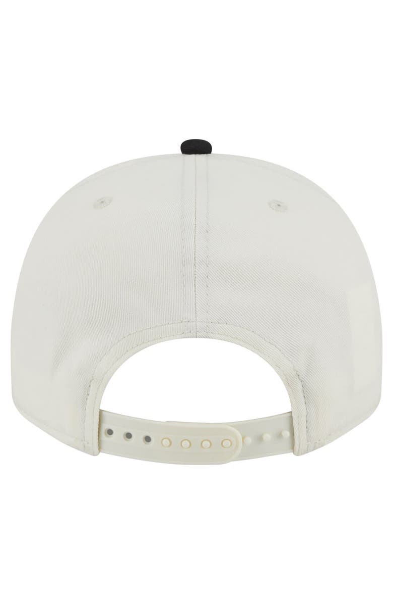 New Era Men's New Era Cream/Black Las Vegas Raiders Chainstitch A-Frame 9FIFTY Adjustable Hat, Alternate, color, Cream