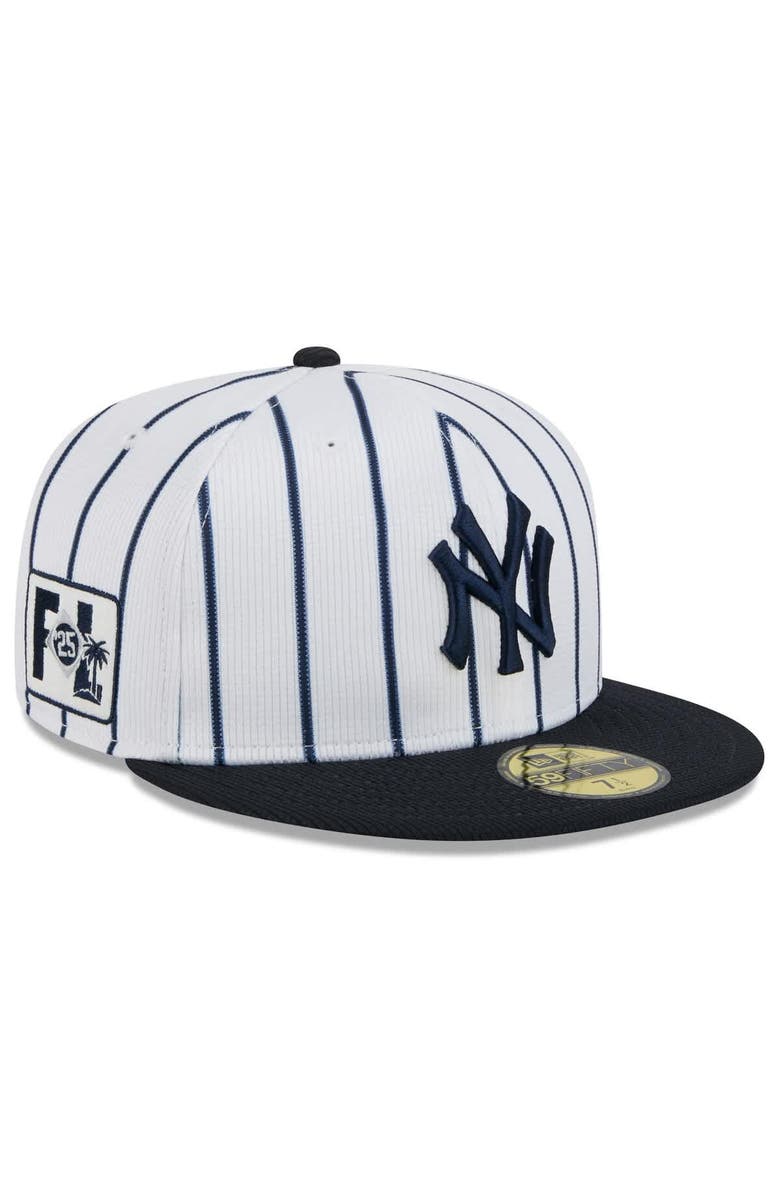 New Era Men's New Era White/Navy New York Yankees 2025 Spring Training 59FIFTY Fitted Hat, Alternate, color,