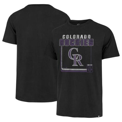 Men's '47  Black Colorado Rockies Cooperstown Collection Borderline Franklin T-Shirt