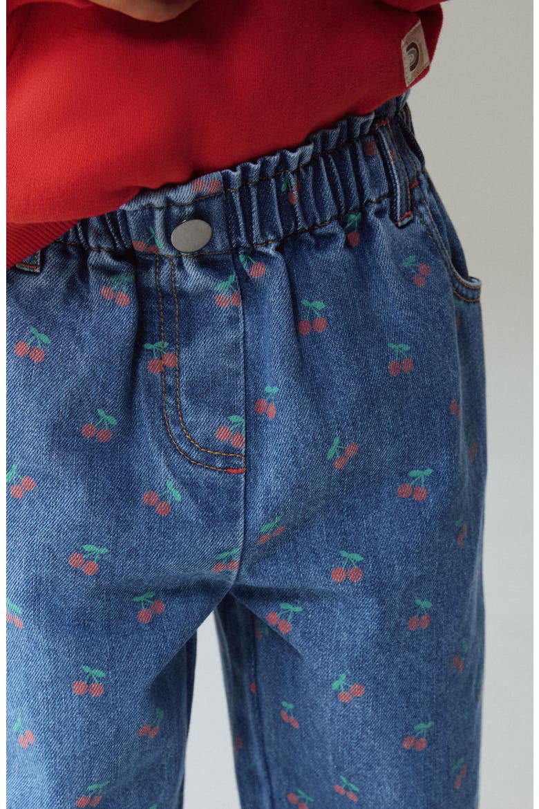 Kids' Cherry Turn Up Wide Leg Jeans, Alternate, color, BLUE
