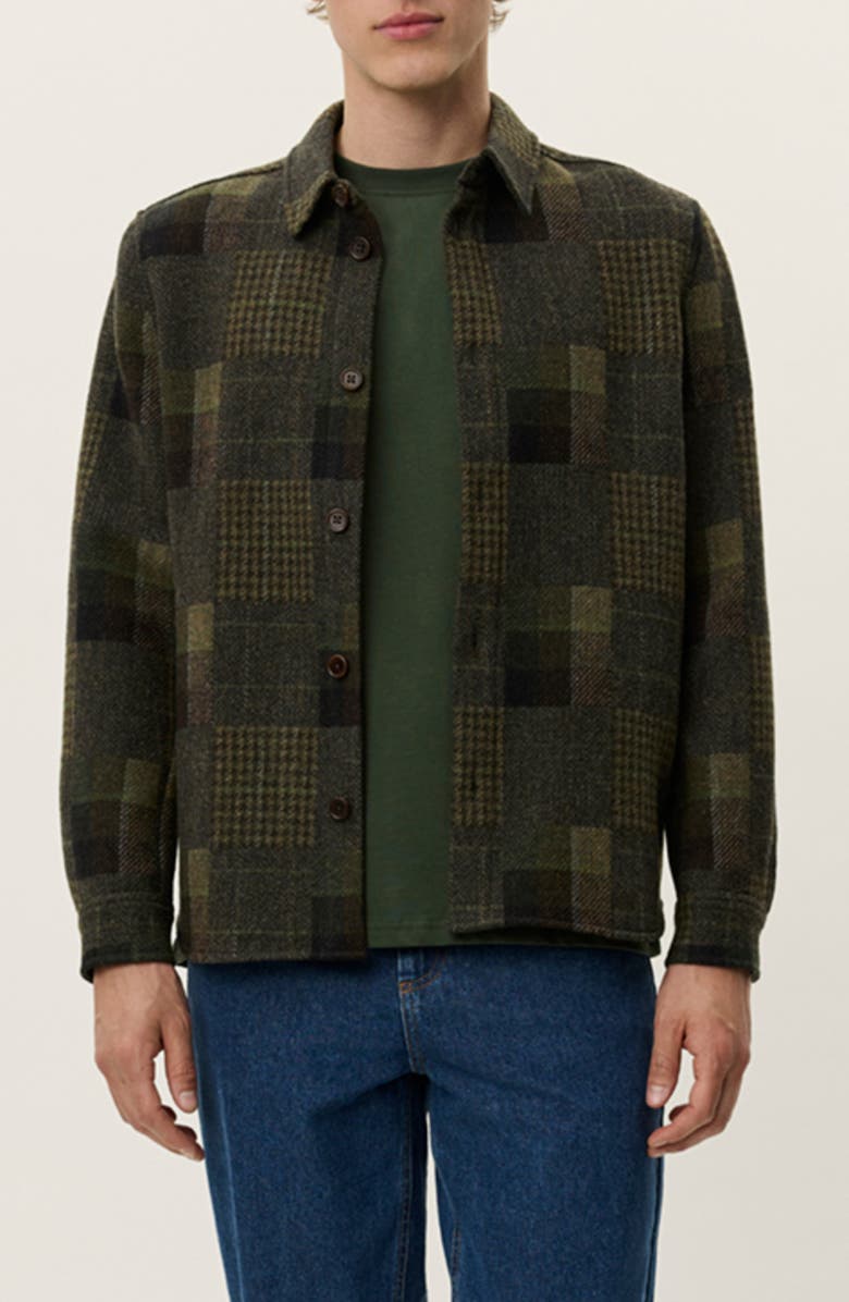 Les Deux Kody Patchwork Wool Overshirt, Main, color, Duffel Bag
