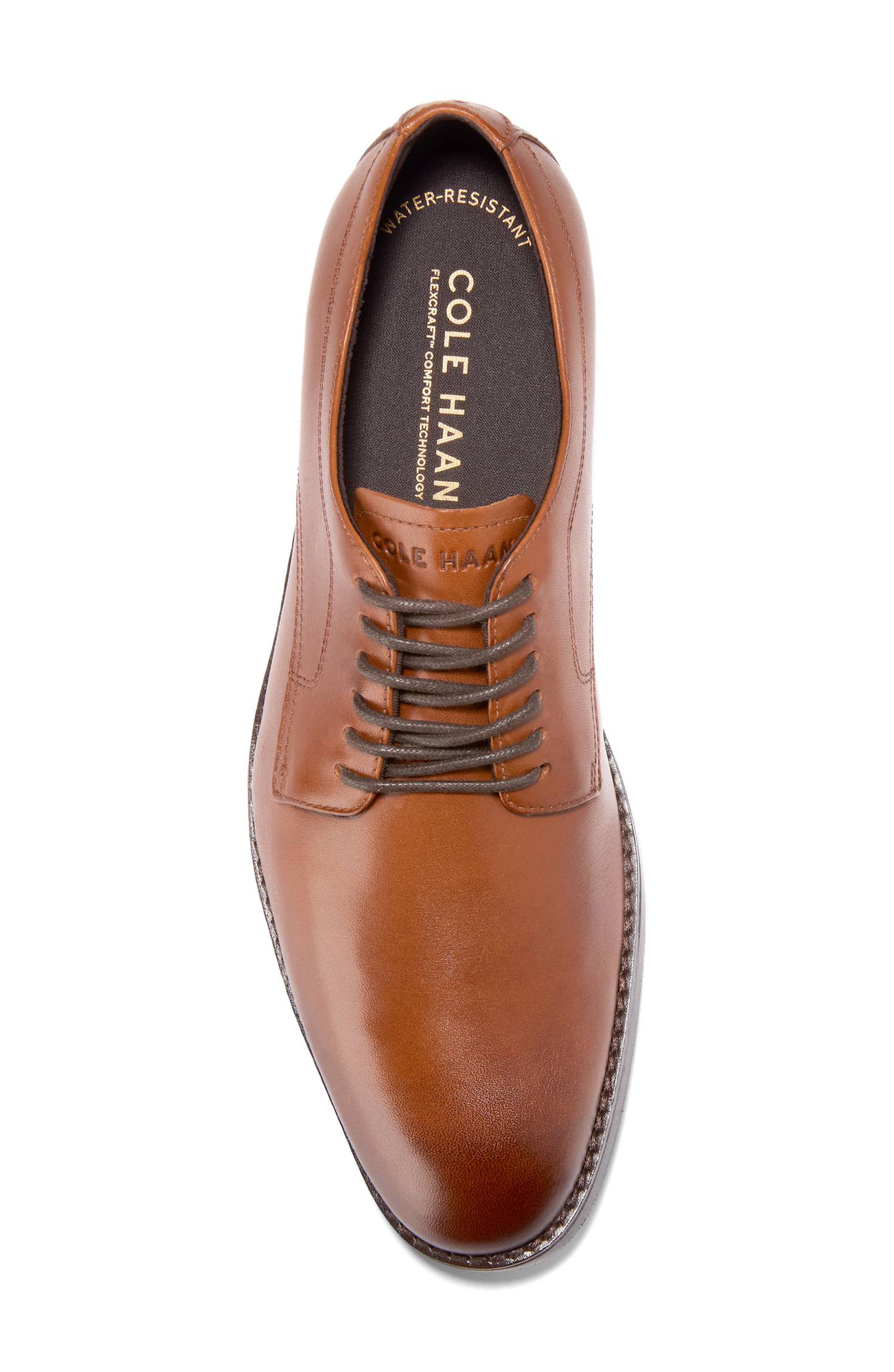 HARMON GRAND PLAIN TOE OXFORDS, Alternate, color, BRITISH TAN / DARK BROWN