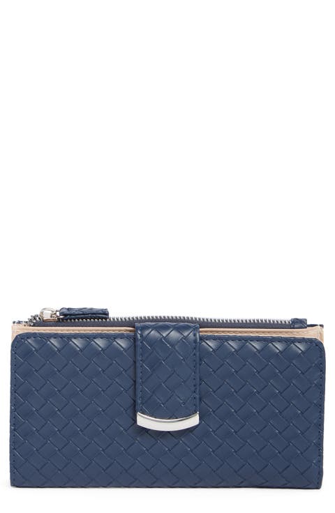 Lottie Woven Faux Leather Clutch