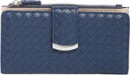 MUNDI SMALL LEATHER GOODS Lottie Woven Faux Leather Clutch