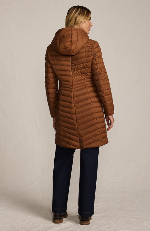 Lands' End Ultralight Packable Long Down Coat In Brown