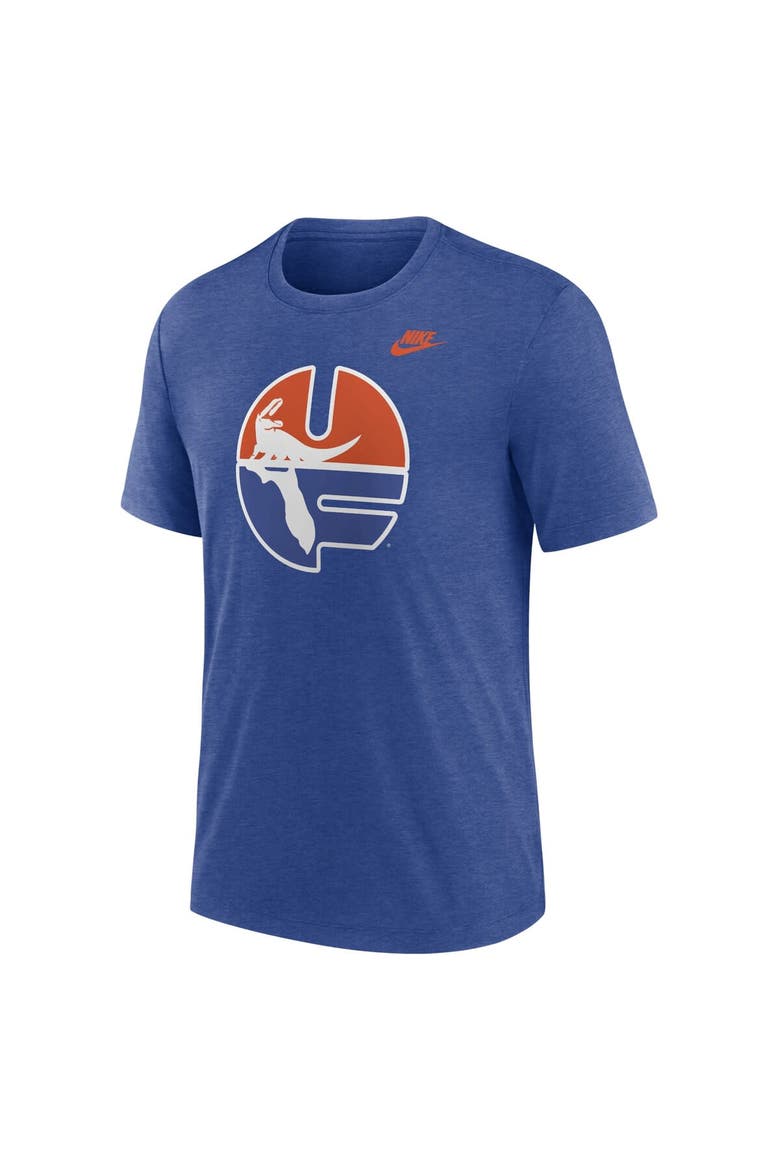 Men's Nike Heather Royal Florida Gators Blitz Legacy Primary Tri-Blend T-Shirt, Alternate, color, Heather Royal