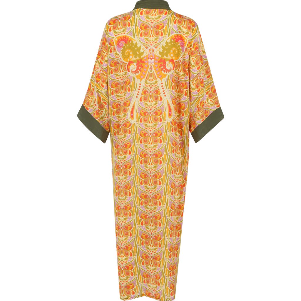Henelle Duster Robe In Butterfly Effect Citrus