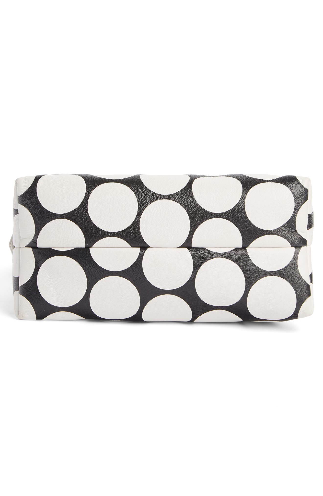Dries Van Noten Large Puff Polka Dot Leather Clutch, Alternate, color, 