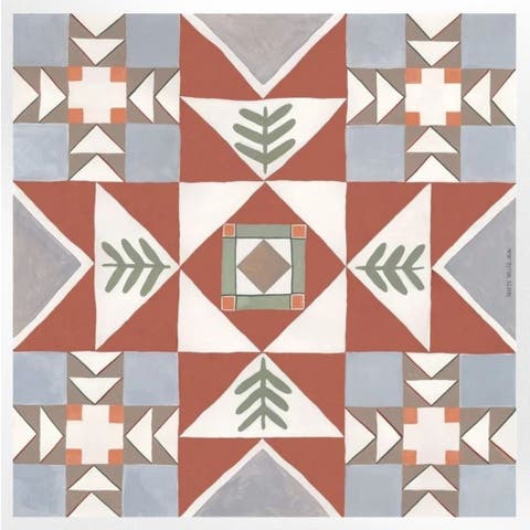 100% Silk Scarf Heirloom - Folk Quilt Pattern