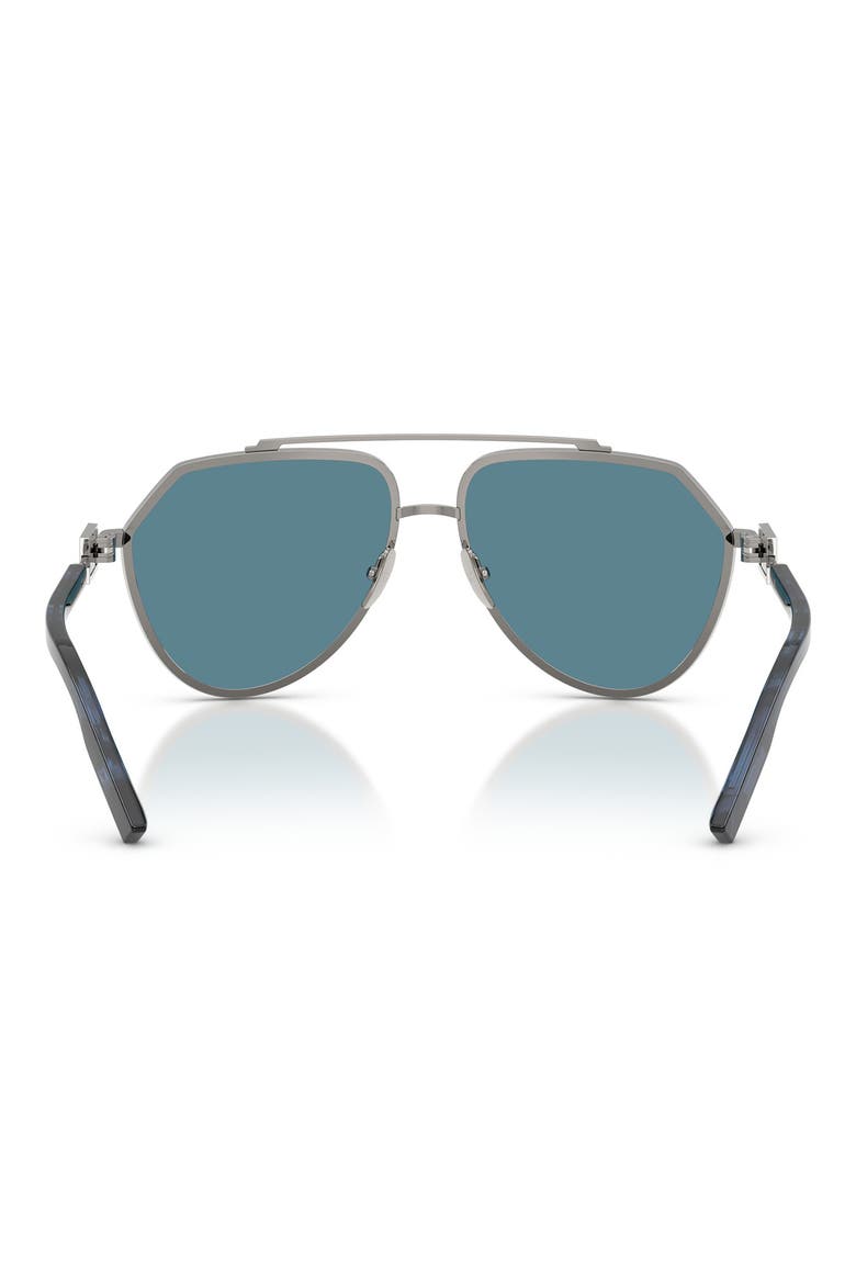 62mm Oversize Pilot Sunglasses, Alternate, color, GUNMETAL