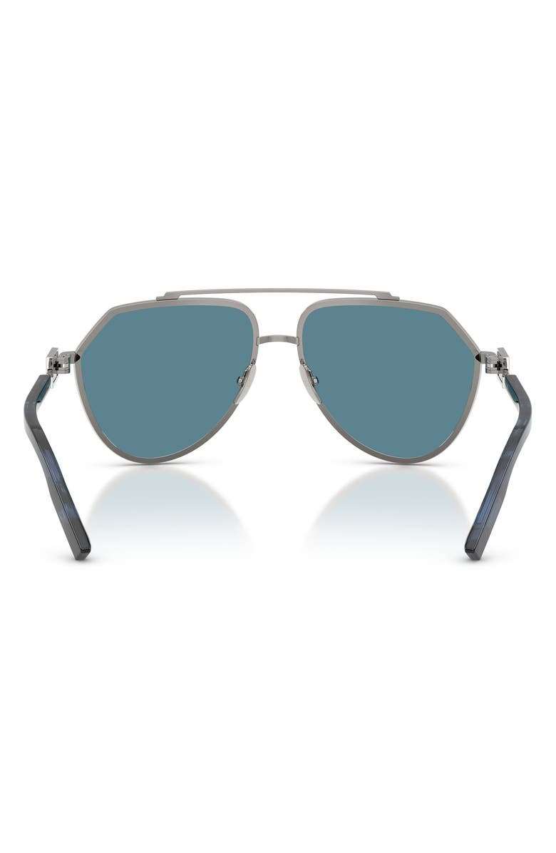 Dolce&Gabbana 62mm Oversize Pilot Sunglasses, Alternate, color, Gunmetal