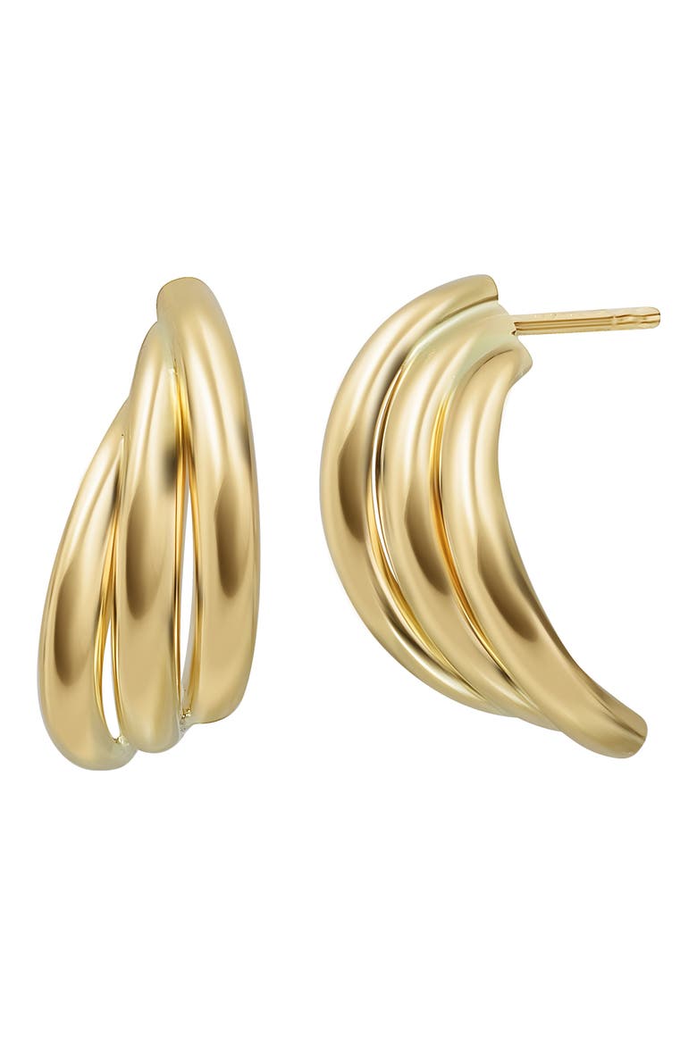14K Half Hoop Earrings, Main, color, 14K YELLOW GOLD