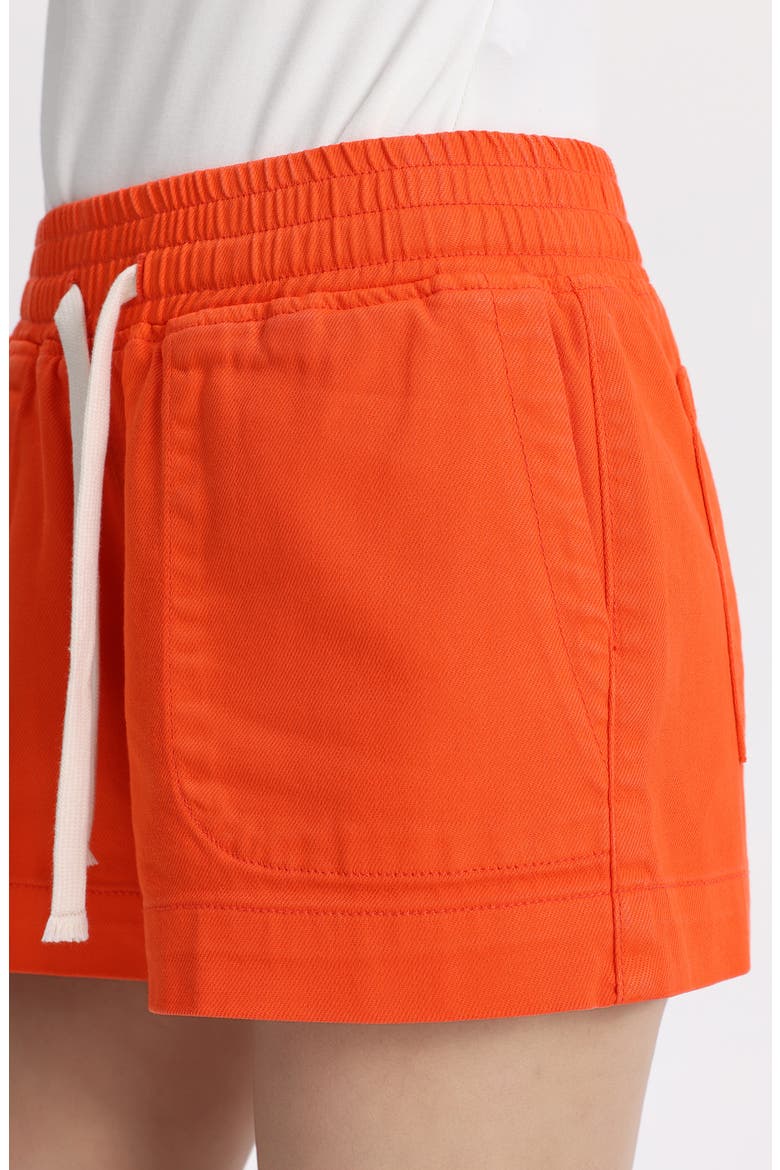 High Waist Drawstring Denim Shorts, Alternate, color, SERAPH