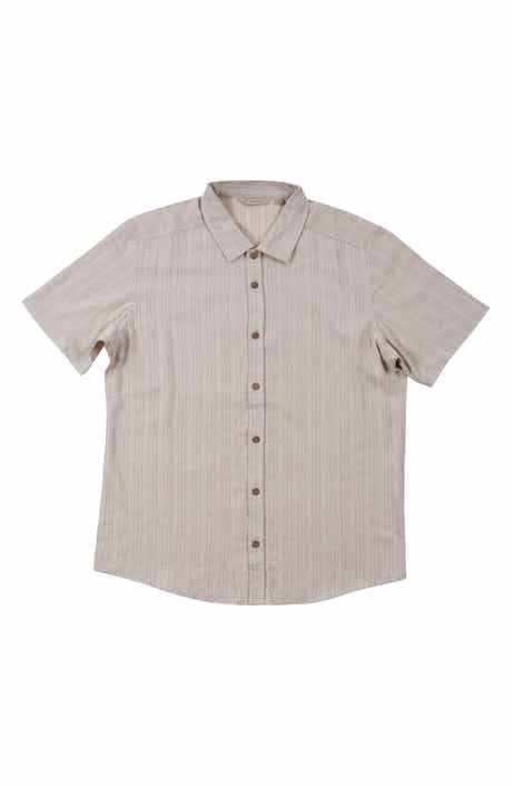 BURNSIDE Linen Blend Button-Up Shirt