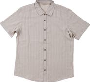 BURNSIDE Linen Blend Button-Up Shirt